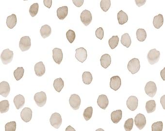 Soft Sisal Watercolor Dots Fabric, Beige, Gender Neutral Fabric