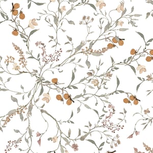 Dainty Oranges Fabric, Summer Fruit Botanical, Soft, Cotton Fabric by the Yard
