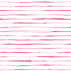 Pink Watercolor Stripes Fabric, Light Pink Striped, Girl Nursery, Kona Cotton, Sateen, Linen Canvas Fabric by the Yard