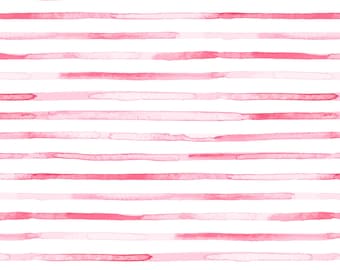 Pink Watercolor Stripes Fabric, Light Pink Striped, Girl Nursery, Kona Cotton, Sateen, Linen Canvas Fabric by the Yard
