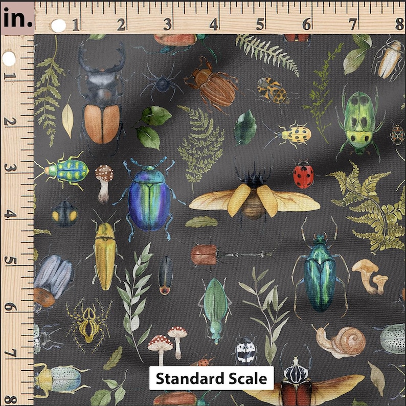 Bug Fabric, Forest Bugs and Insects, Boy, Nature, Cotton Fabric by the ...