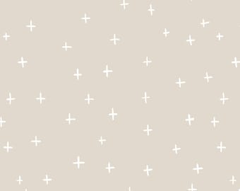 Mod Plus Sign in Neutral Fabric, Minimalist, Gender Neutral Nursery, Kona Cotton, Cotton Sateen, Knit, Linen Canvas Fabric by the Yard