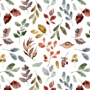 Autumn Leaves Fabric, Fall Foliage, Leaf, Burgundy, Rust, Cotton Fabric by the Yard