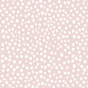 Pink Polka Dot Fabric, Barely Blush Dots, Minimalist, Girl Nursery, Cotton Fabric by the Yard