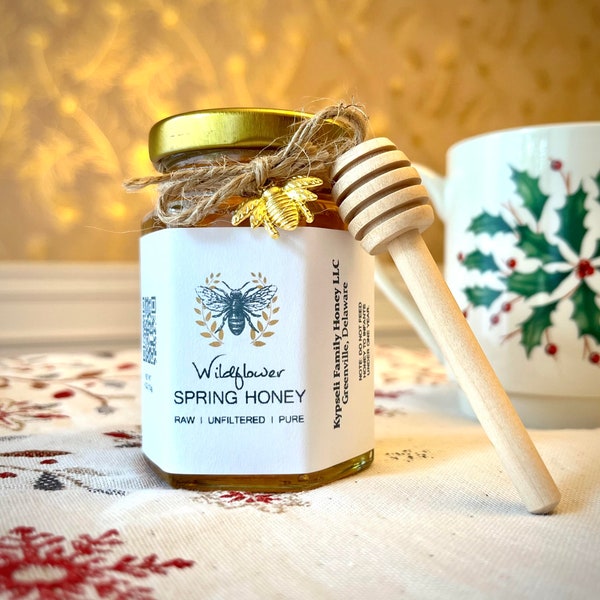 Delaware Wildflower Spring Honey - Raw, Unfiltered, Hand-Bottled (5.5 oz Jar)