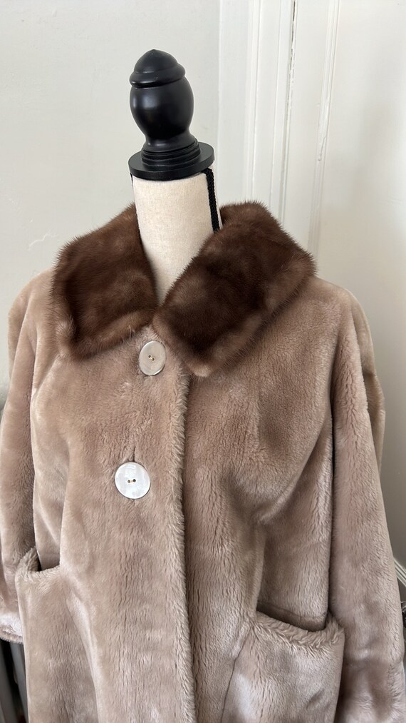 Vintage fur collar fuzzy swing coat