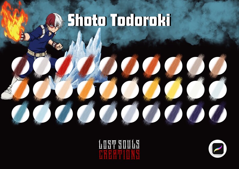 Shoto Todoroki Digital Palette Procreate Anime | Etsy UK