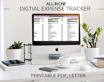Digital Print | Instant Download For Business Expenses | Income Tracker | Monthly/Annually | Small Business Accounting |  Tax Balance Sheet