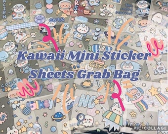 Kawaii Clear Sticker Sheets, Mystery Grab Bag, Clear Stationary Deco Stickers