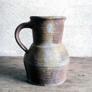 Pitcher Vase Rustic Handmade Stoneware Ceramic Brush Holder Artist Studio Pottery Decor