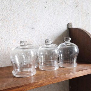 Cupping Cups Set of 5 Antique Glass Retention Knob Hand Blown Apothecary Decor
