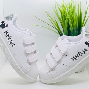 Personalized silver sneakers image 1