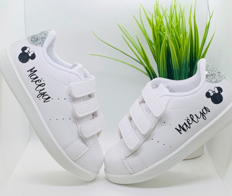 Personalized silver sneakers image 1