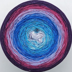 3 ply, Gradient Cake Yarn, Ombre Yarn Cake, Color Change yarn, Yarn with lurex ,Metallic yarn ,Shiny yarn ,Cotton/Acrylic.Glitter yarn