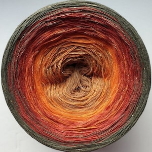 3 ply, Gradient Cake Yarn, Ombre Yarn Cake, Color Change yarn, Ombre Yarn, Cotton/Acrylic. 260