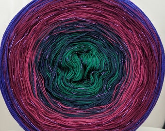 3 ply, Gradient Cake Yarn, Ombre Yarn Cake, Color Change yarn, Ombre Yarn, Cotton/Acrylic .308A