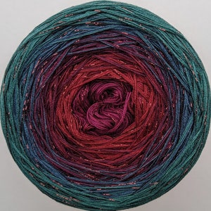 3 ply, Gradient Cake Yarn, Ombre Yarn Cake, Color Change yarn, Ombre Yarn, Cotton/Acrylic 433 . Agnes World Ombre Yarn.