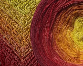 Gradient Yarn Cake, ombre effect yarn cake, 50cotton/50%acrylic yarn cake. 325 - Agnes World Ombre Yarn.