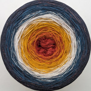 3 ply, Gradient Cake Yarn, Ombre Yarn Cake, Color Change yarn, Ombre Yarn, Cotton/Acrylic. 193