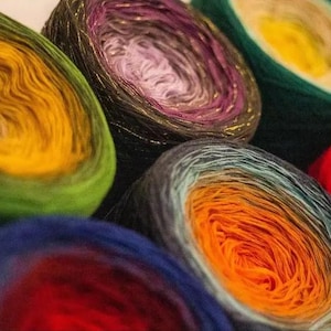 Farbverlauf-Garnknäuel, Ombré-Garnknäuel, 50 % Baumwolle/50 % Acryl, 3- oder 4-fädig. Garn zum Häkeln und Stricken, Farbwechselgarn 271 Bild 2