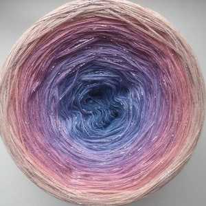 3 ply, Gradient Cake Yarn, Ombre Yarn Cake, Color Change yarn, Ombre Yarn, Cotton/Acrylic. Glitter yarn. 171A .Agnes World Ombre Yarn.