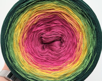 Gradient Cake Yarn, Ombre Yarn Cake, Color Change yarn, 3 ply, 4 ply Yarn.