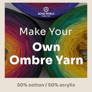 Make Your Custom Yarn - Gradient Yarn Cake, Ombre Yarn, Custom Yarn cake cotton/acrylic, 3 or 4ply. Crochet, Solid colours.