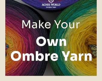 Make Your Custom Yarn - Gradient Yarn Cake, Ombre Yarn, Custom Yarn cake cotton/acrylic, 3 or 4ply. Crochet, Solid colours.