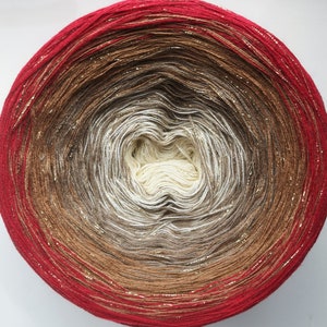3 ply, Gradient Cake Yarn, Ombre Yarn Cake, Color Change yarn, Ombre Yarn, Cotton/Acrylic.153