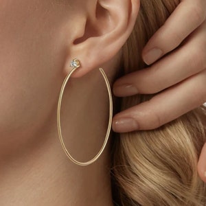 Solum Hoops, 18K Gold Plated 925 Sterling Silver, Real Moissanite  Jewelry, 925 Sterling Silver Hoops