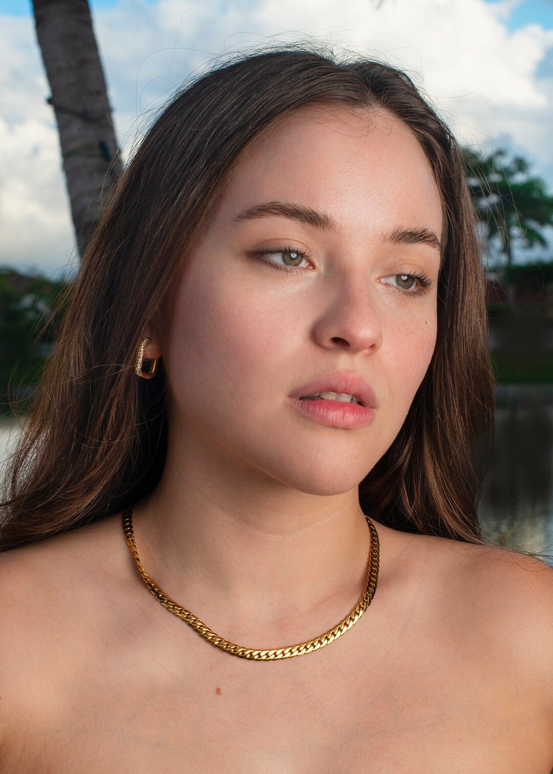 Havana Necklace, Stainless Steel Chain, Waterproof Necklace , Cuban Chain , Gold Necklace