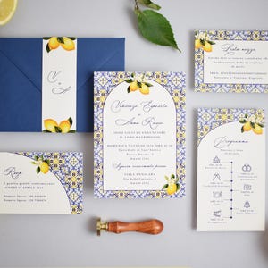 Partecipazioni di Matrimonio | Coordinato Amalfi | Partecipazioni Artigianali | Made in Italy | Inviti Nozze | BloomingLab