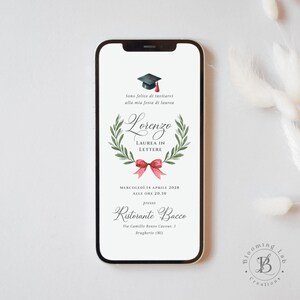 Invito Digitale Laurea Personalizzato | BloomingLab