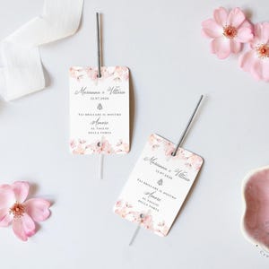 Tag Scintille Luminose Personalizzati | Coordinato Sakura | BloomingLab | Scintille Matrimonio