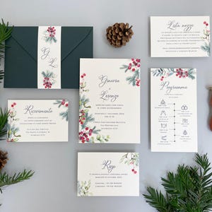 Partecipazioni di Matrimonio | Coordinato Inverno | Partecipazioni Artigianali | Made in Italy | Inviti Nozze | BloomingLab