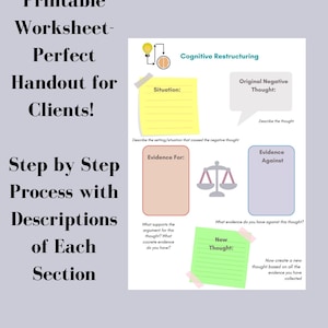 Cognitive Restructuring Printable Worksheet