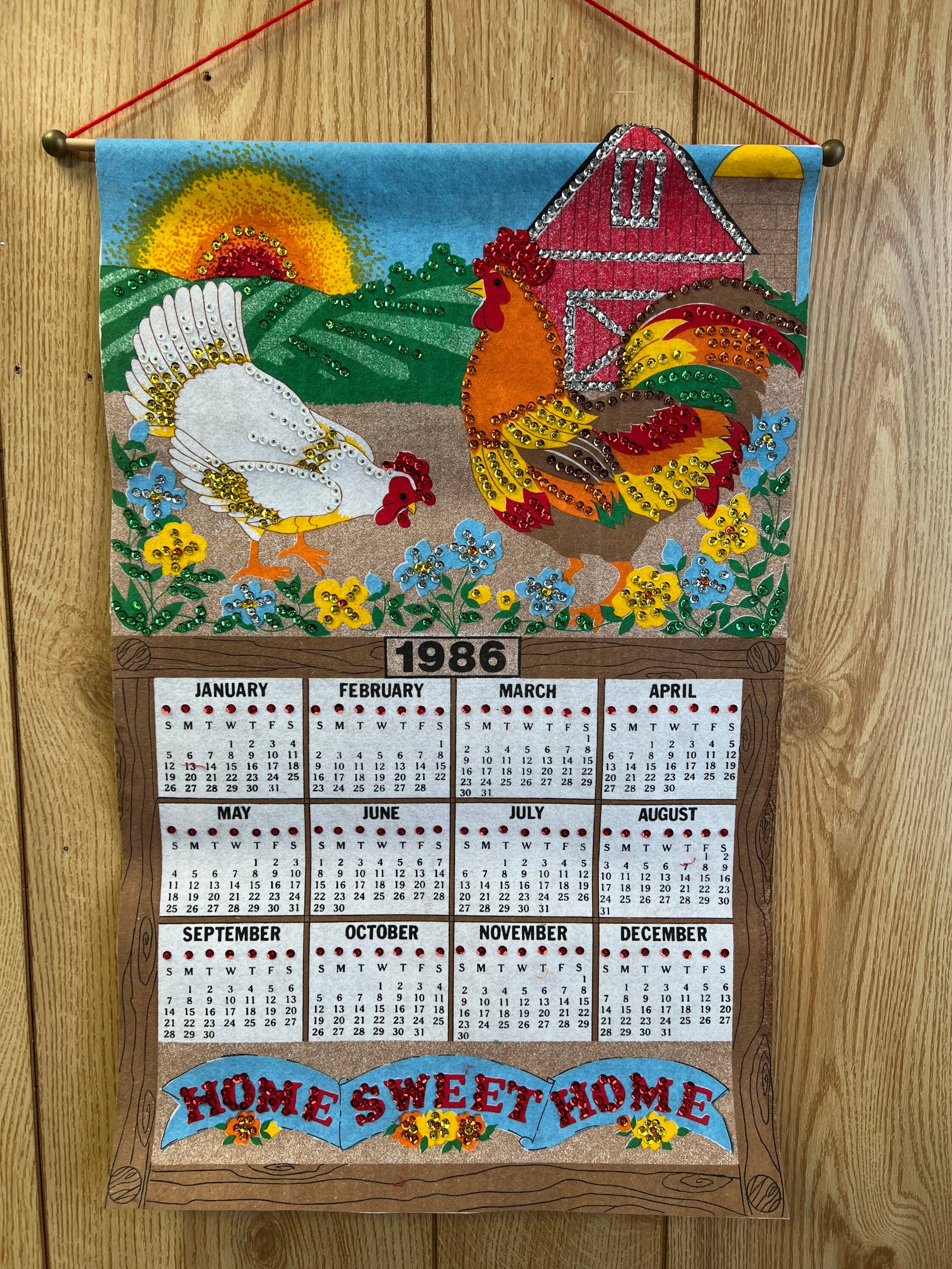 Vintage 1986 Felt Calendar - Etsy Norway