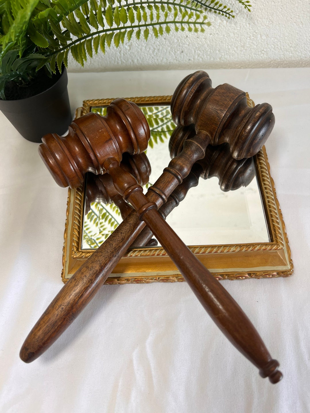 Set of 2 Vintage Wooden Gavels Etsy