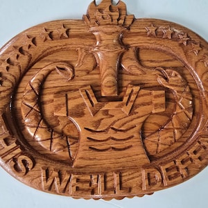 Handmade wood US Army Drill Sergeant Patch/Badge (Cherry Stain)