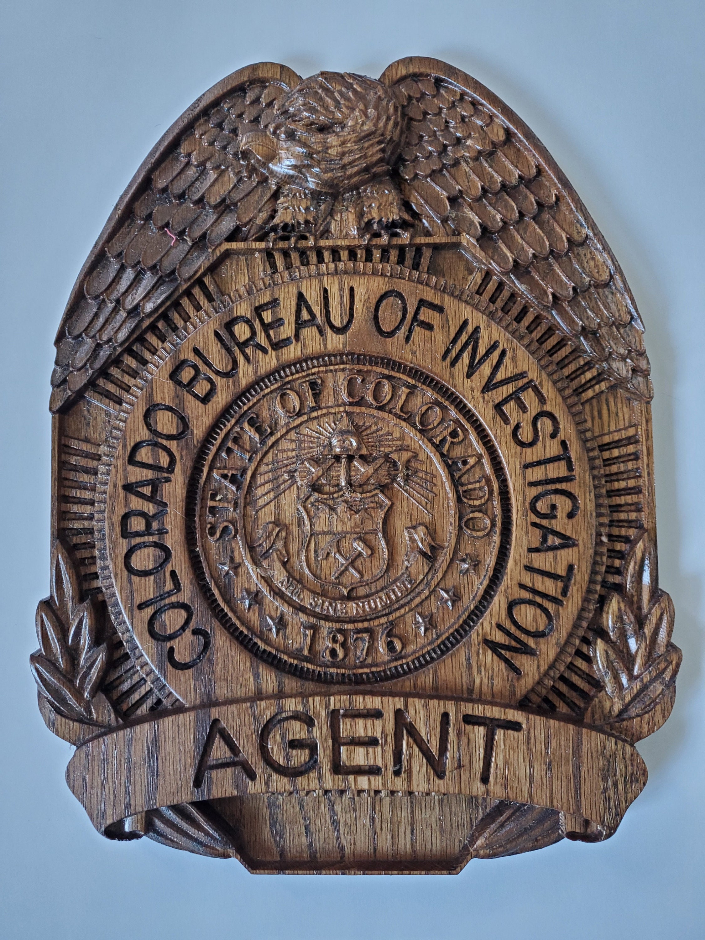 Gedachte wijsvinger Azijn Handmade Wood Colorado Bureau of Investigation CBI Agent - Etsy