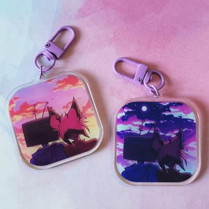 Skyline - Vox + Alastor Keychain