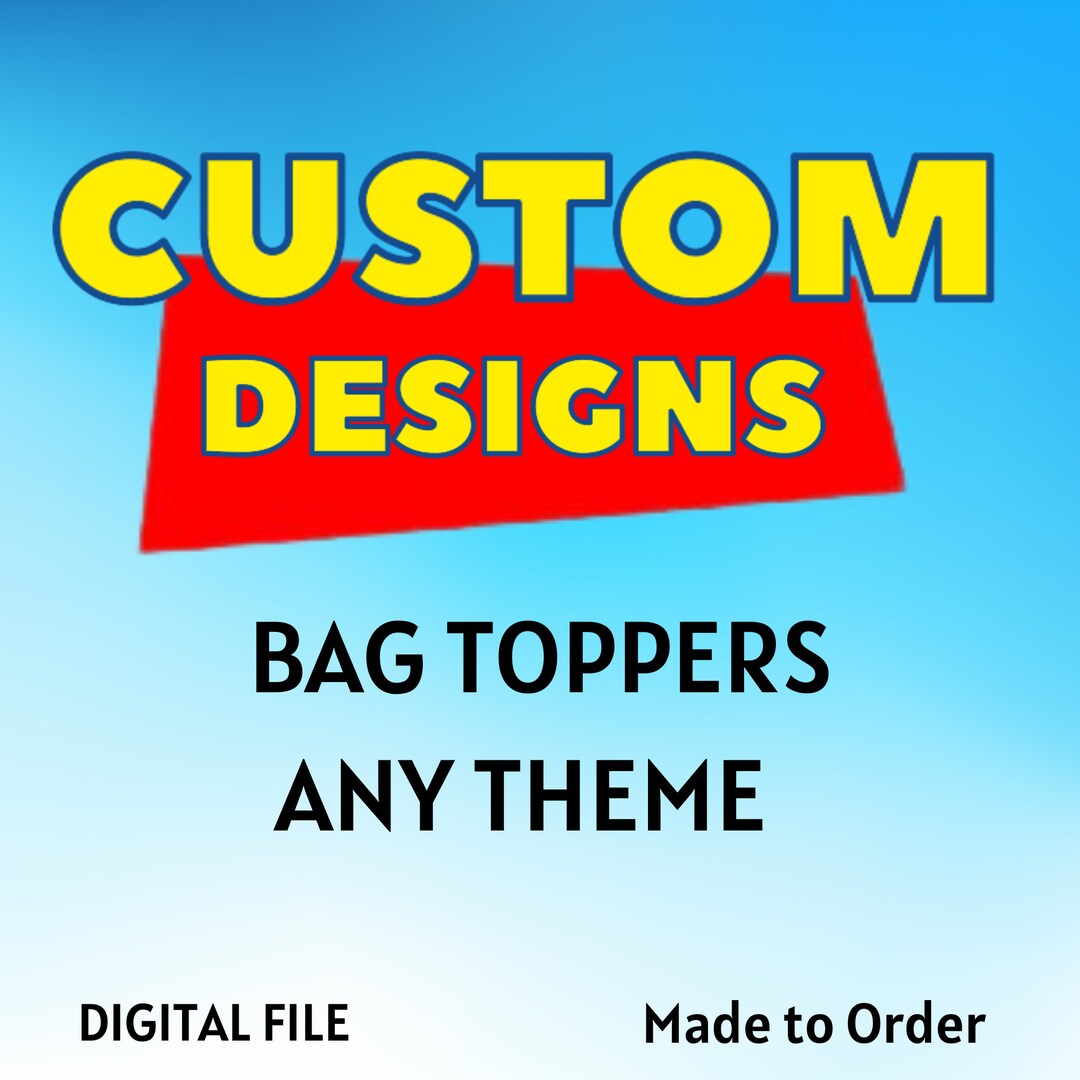 Custom Bag Toppers Custom Card Headers Favor Toppers Etsy