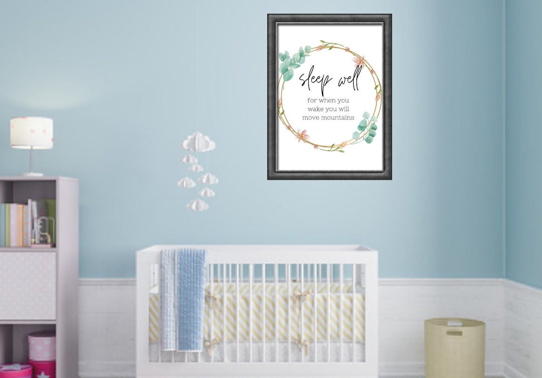 Sleep Well Printable, Inspirational Quotes, Printable Wall Art, Nursery ...