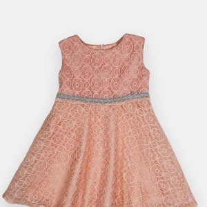 Peach Lace Peal Tulle Dress