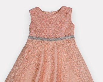 Peach Lace Peal Tulle Dress