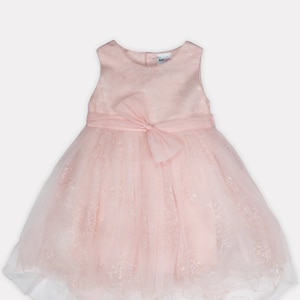 Blush Lace & Tulle High Low Bow Dress - Toddlers