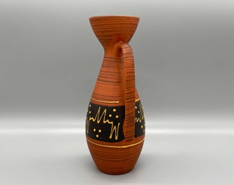 赤と茶色のグラデーションが美しい陶器製の花瓶 信楽焼の花瓶 10寸火色松皮筒 | 花器と道具 | 日本総合園芸