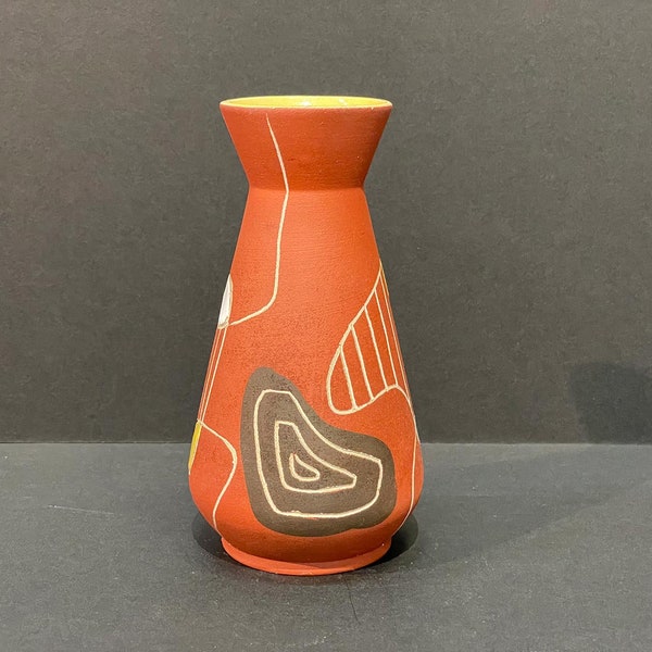 Bay Vase von Bodo Mans Dekor Brasil signiert 1950er Jahre - kostenloser Versand