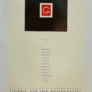 Cartel original para una exposición conjunta de grabados de 12 artistas, Galerie auf der Stubenbastei, 1965/66