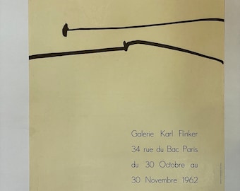 Affiche originale d'exposition Sonderborg Galerie Karl Flinker 1962 Paris, signée